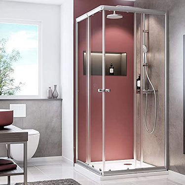 Schulte Duschkabine Sunny Eckeinstieg mit Schiebetüren, einzeln variabel verstellbar von 75x75-90x90 cm, 180 cm, 4 mm Sicherheitsglas (ESG) Klar hell, Silberfarben, D19442 169 50 im Sale